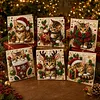 6pcs DIY Christmas Cats Diamond Painting Christmas Greeting Card