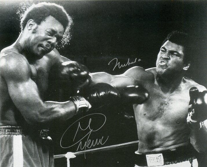 MUHAMMAD ALI / GEORGE FOREMAN Signed Photo Poster painting Heavyweight BOXING Champion preprint