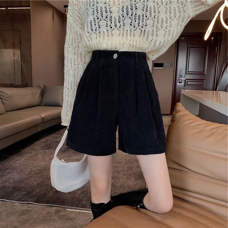 Brownm Academia High Waist Corduroy Shorts