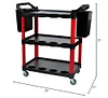 Rhino Bilt Utility Service Detailing Cart 3 Tier Trolley w/Hanging Storage