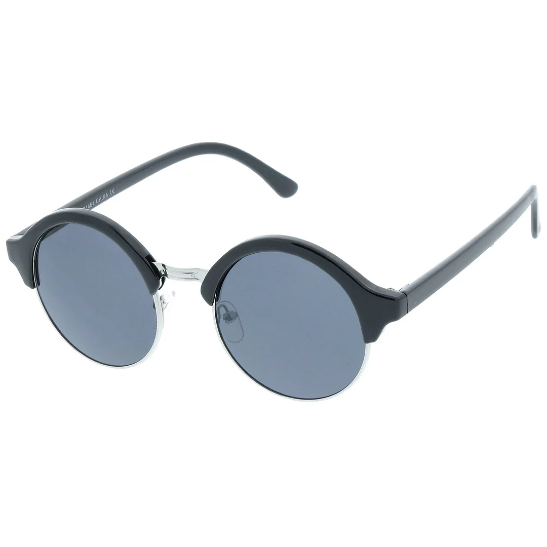 Classic Semi-Rimless Metal Nose Bridge P3 Round glasses 47mm