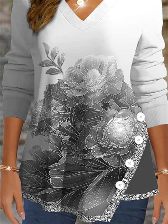 Women Half Sleeve V-neck Solid Color Dress