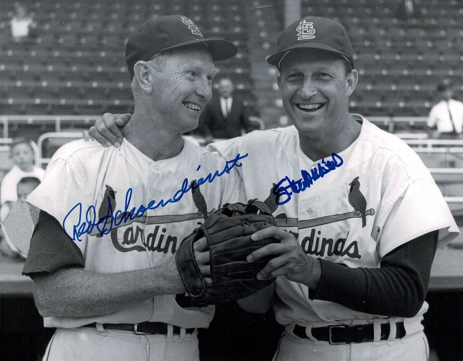 Stan Musial / Schoendienst Autographed Signed 8x10 Photo Poster painting (HOF Cardinals) REPRINT