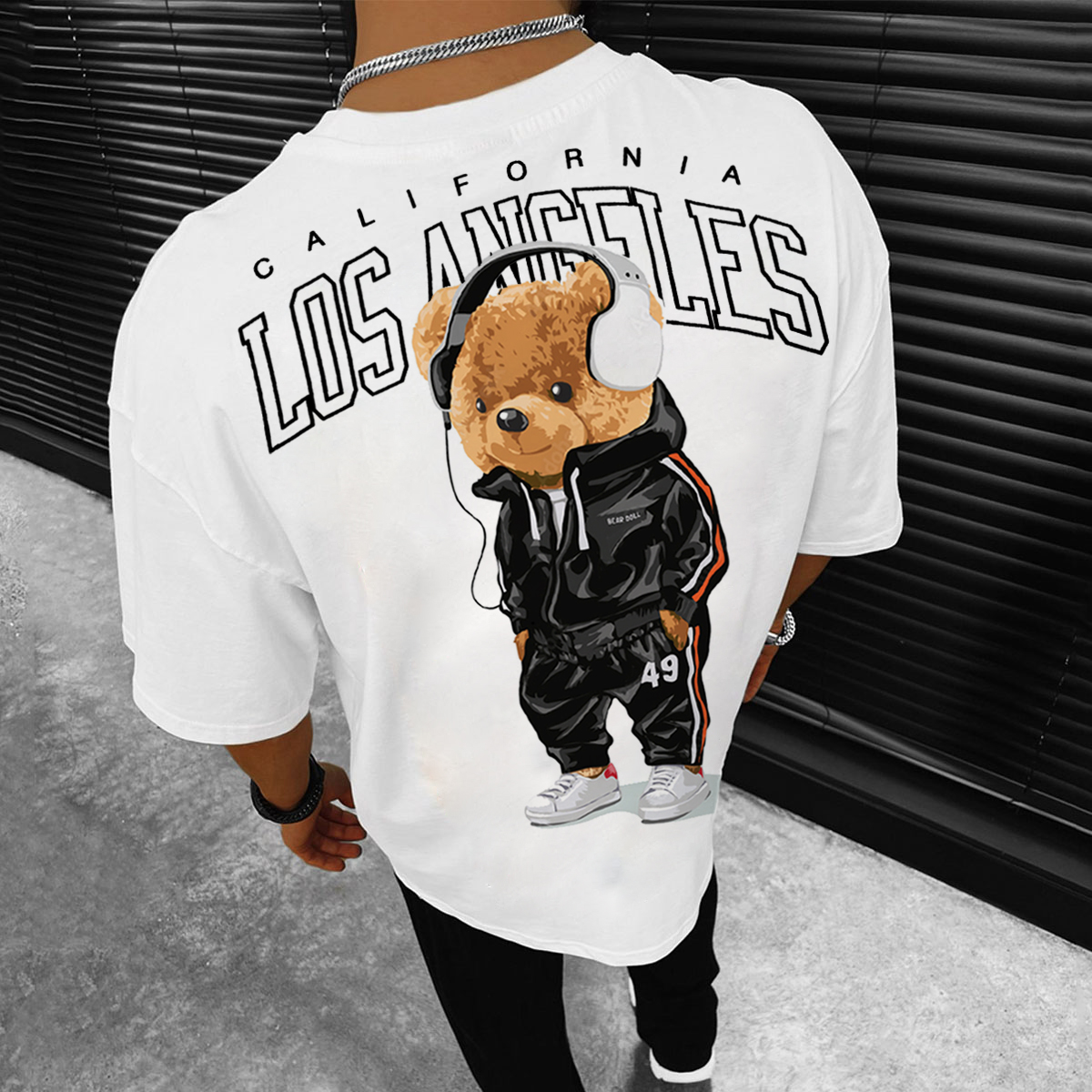 Men's Fashion Casual Los Angeles Bear Print T-Shirt Lixishop 