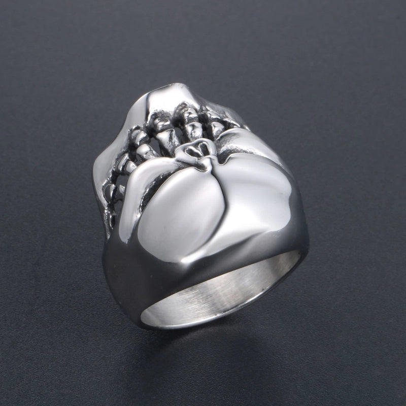 Hip-Hop Funny Rock Skull 304 Stainless Steel Polishing Halloween Men’s Rings