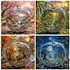 Apple Landscape Full 11CT 3 Strands DIY Stamped Cross Stitch Kits for Beginners Adults Home Wall Decor Cross Stitch Art and Crafts Kits 45x45cm tapestrymarket