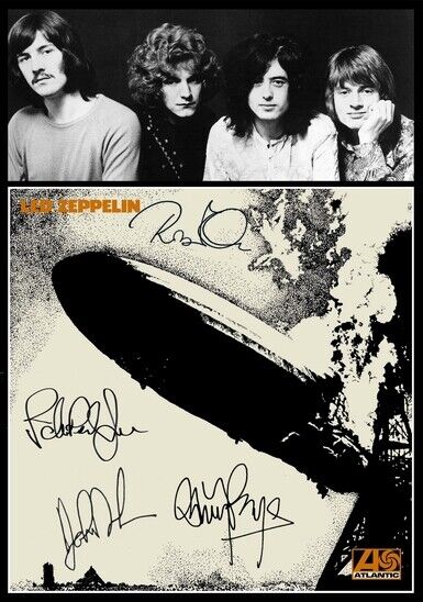 LED ZEPPELIN - SIGNED LP COVER - SELF TITLED - Photo Poster painting POSTER INSERT