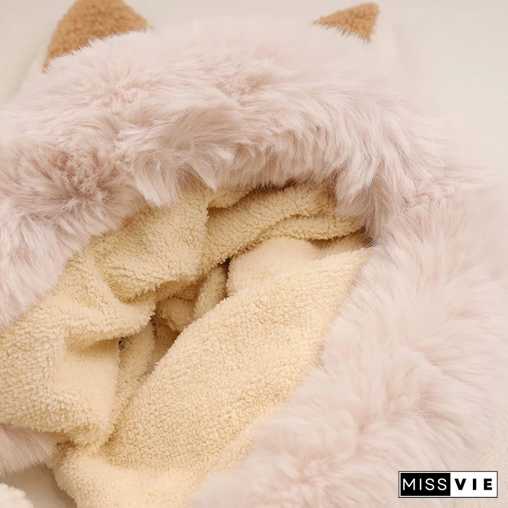 Cartoon Bunny Ears Fleece Hat