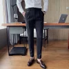 Men's Business Casual Solid Color Trousers