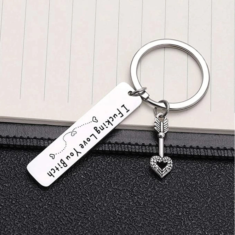 1 Piece Minimalist Letter Stainless Steel Plating Unisex Bag Pendant Keychain