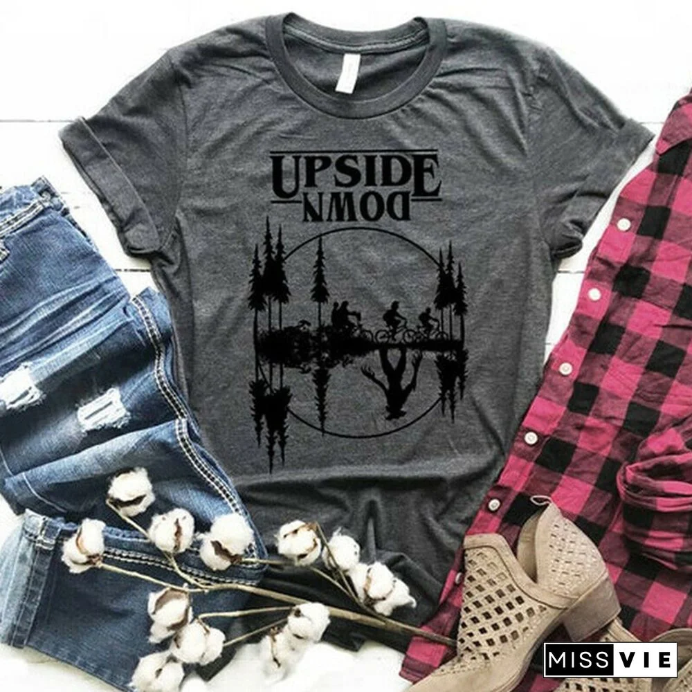 New Stranger Things Netflix Series Upside Down Eleven T-Shirt Tee Shirt Black