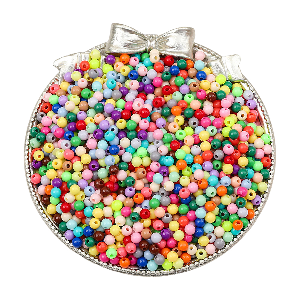 1800Pcs 3mm Acrylic Beads Decorative Craft Beads Small Beads for DIY Crafts (32)