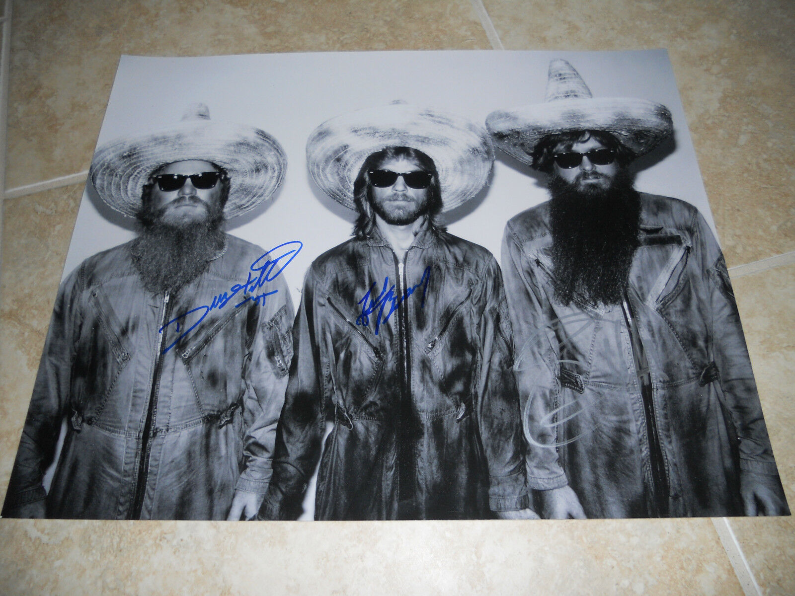 Billy Gibbons ZZ Top HUGE Band Signed Autographed x3 16x20 Photo Poster painting PSA Certified