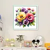 Pansy-Partial 11CT Stamped Cross Stitch Bead Embroidery 36*36cm/14.17*14.17in tapestrymarket