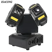 🛒Lumină cu cap mobil cu braț dublu Noua lumină stroboscopică cu fascicul DJ de 120W Efect de scenă rotativă RGBW Disco Party DMX Lumină de control al sunetului