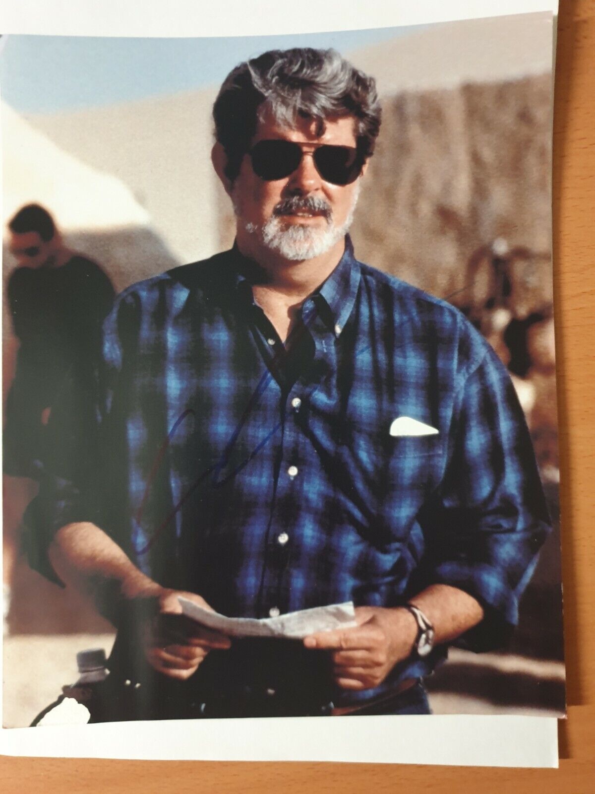 Star Wars legendary creator George Lucas hand signed Photo Poster painting