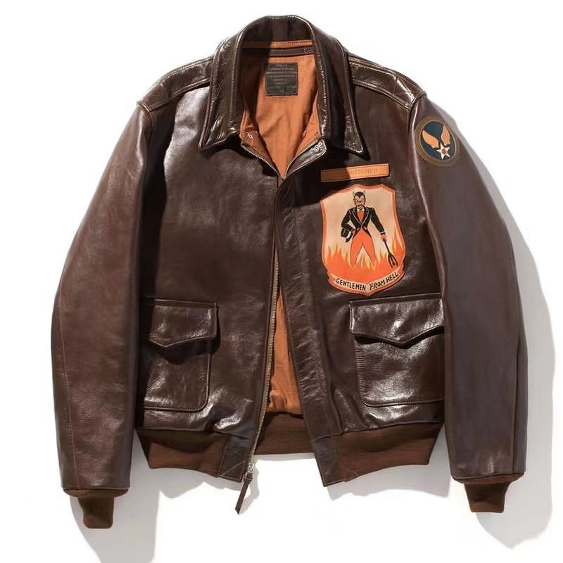 Vintage Hell Gentleman Horseskin Bomber Jacket