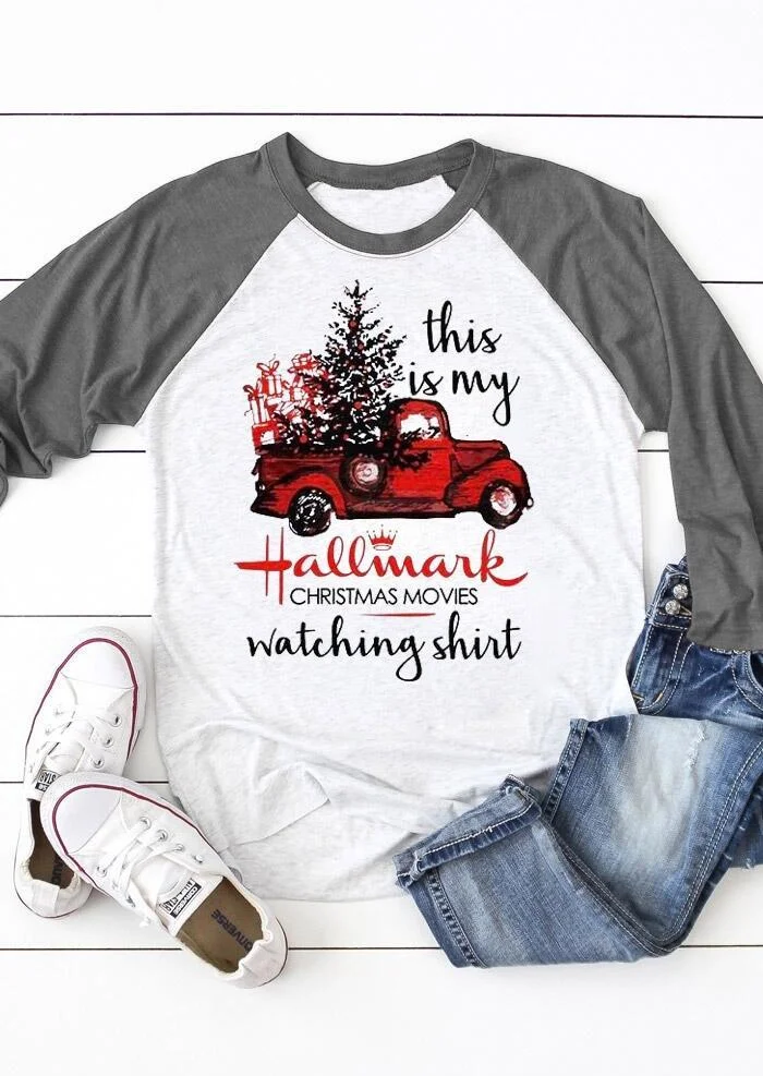 Hallmark Christmas Movies Watching Shirt Baseball T-Shirt Tee