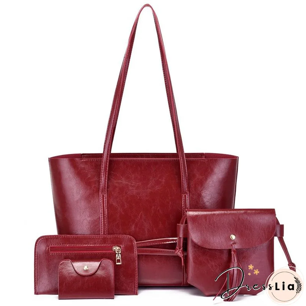 Women Oily Leather Shoulder Bag