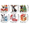 (US Local)6PCS  Christmas Dogs DIY Diamond Painting Keychain Diamond Art Keyrings