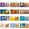 (US Local)12pcs DIY Greeting Card Special shaped Diamond Painting Flower Bird Postcards Kit