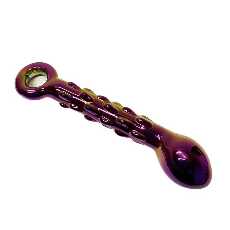 Colorful Crystal Glass Anal Dildo - Rose Toy
