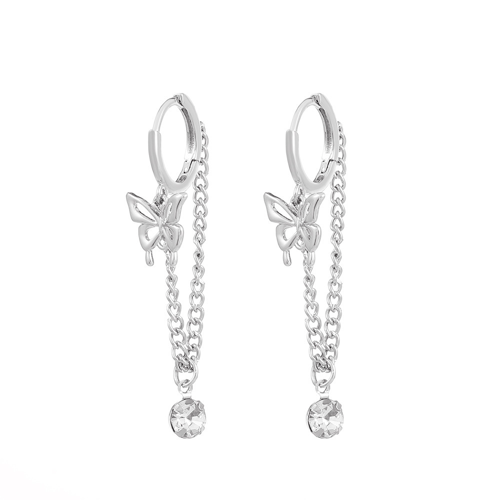 复制Hollow Butterfly Zirconia Earrings