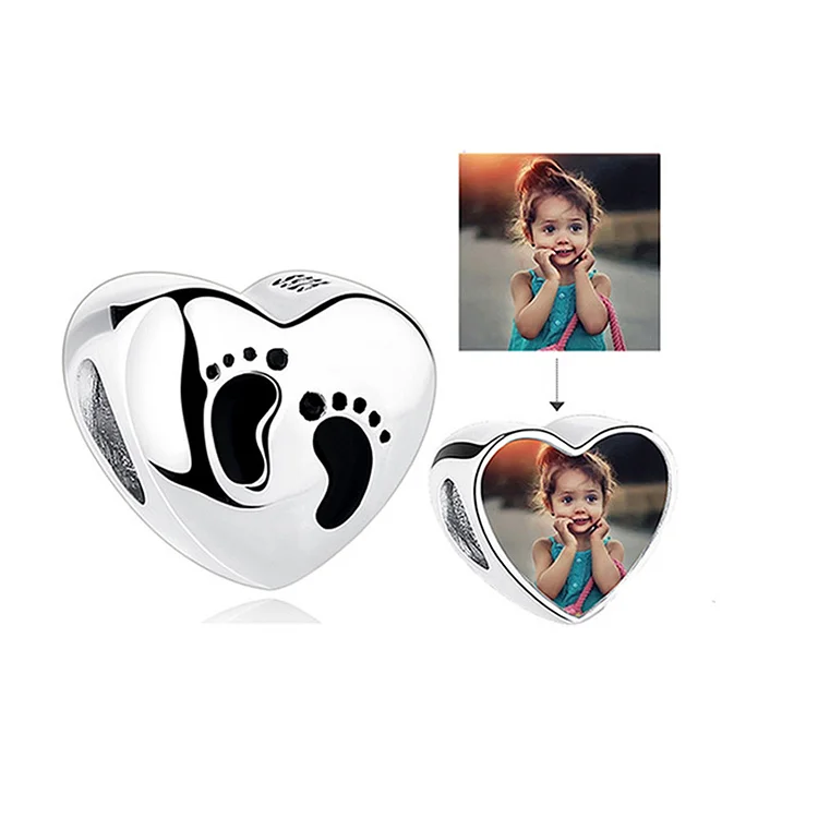 Custom Heart-Shape Photo Charm