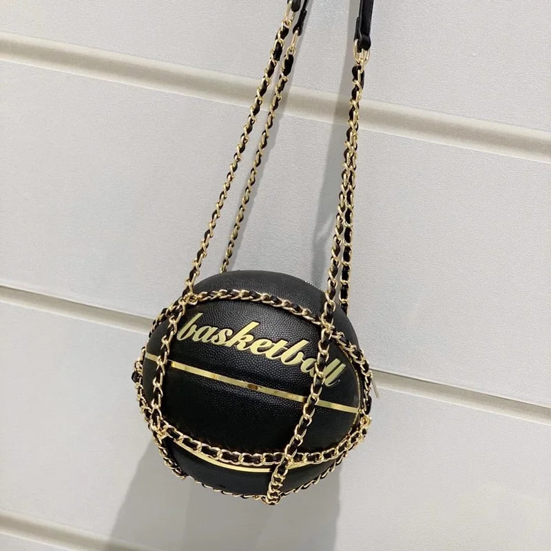 Round Female Bag Basketball purse Luggage Chain Shoulder bag for women Package Purses and Handbags luxury designer 2021 trend