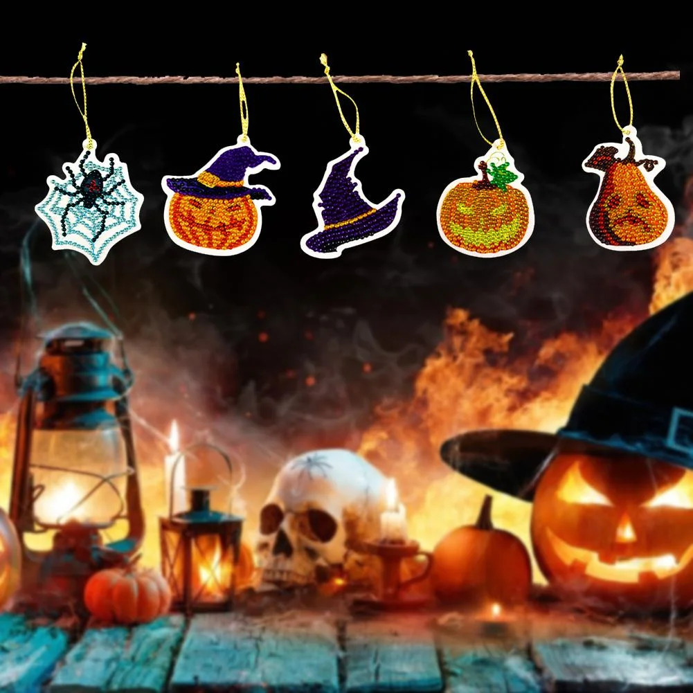 10pcs Halloween DIY Diamond Painting Pendant(Single Side)