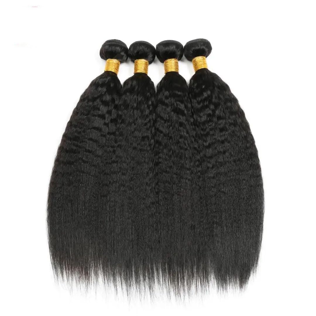 4PCS Kinky Straight Top Vrigin Hair Bundles | 12–30 Inch |Boruihair | 100% Human Hair