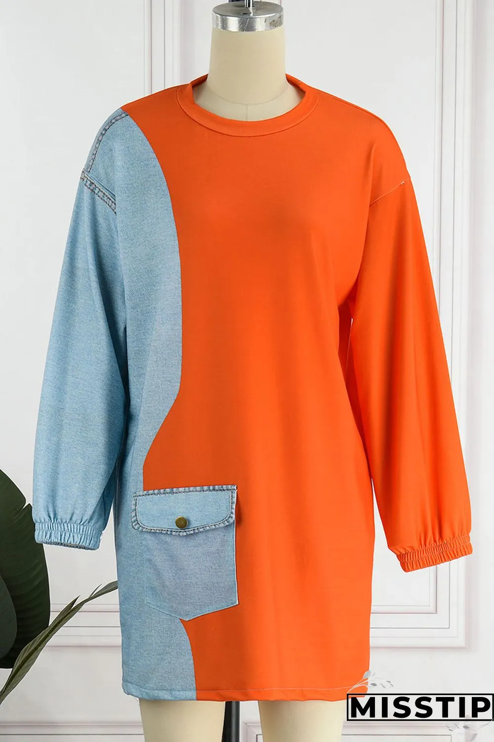 White Casual Solid Patchwork O Neck Tops