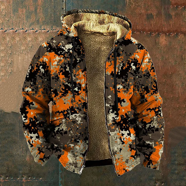Men's Retro Contrast Camouflage Outdoor Sweatshirt