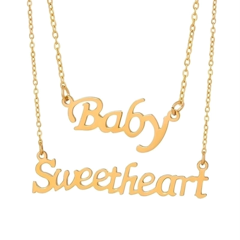 Sweet Solid Color Titanium Steel 18K Gold Plated Plating Necklace