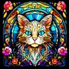 Stained Glass Cat - Full Round Drill Diamond Painting