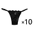 Kissbake 10PCS/SET Women's Lace Panties Ladies Sexy Cotton Underwear Female Thong Hollow Out Low Waist Lingerie Seamless G-String