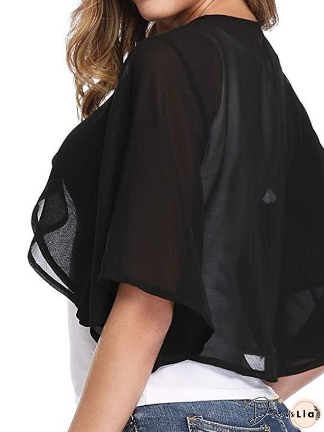 Women's Jacket Clean Fit Casual Jacket Outdoor Daily Going out Spring Summer Short Coat Regular Fit Breathable Streetwear Jacket Short Sleeve Solid Color UV Protection White Black Pink