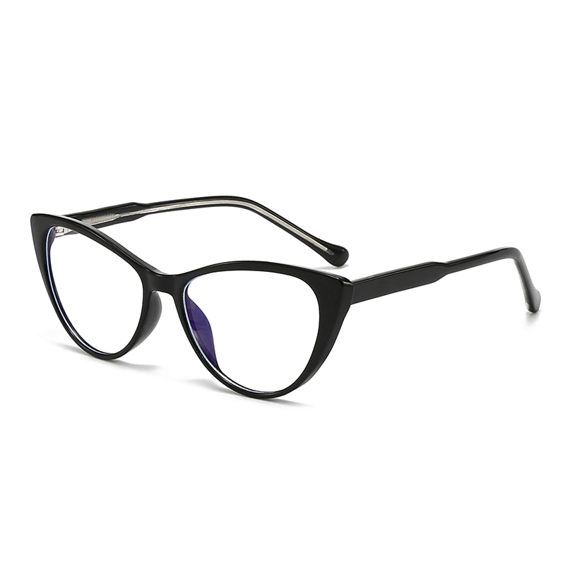 Retro Pastoral Color Block Pc Cat Eye Full Frame Optical Glasses