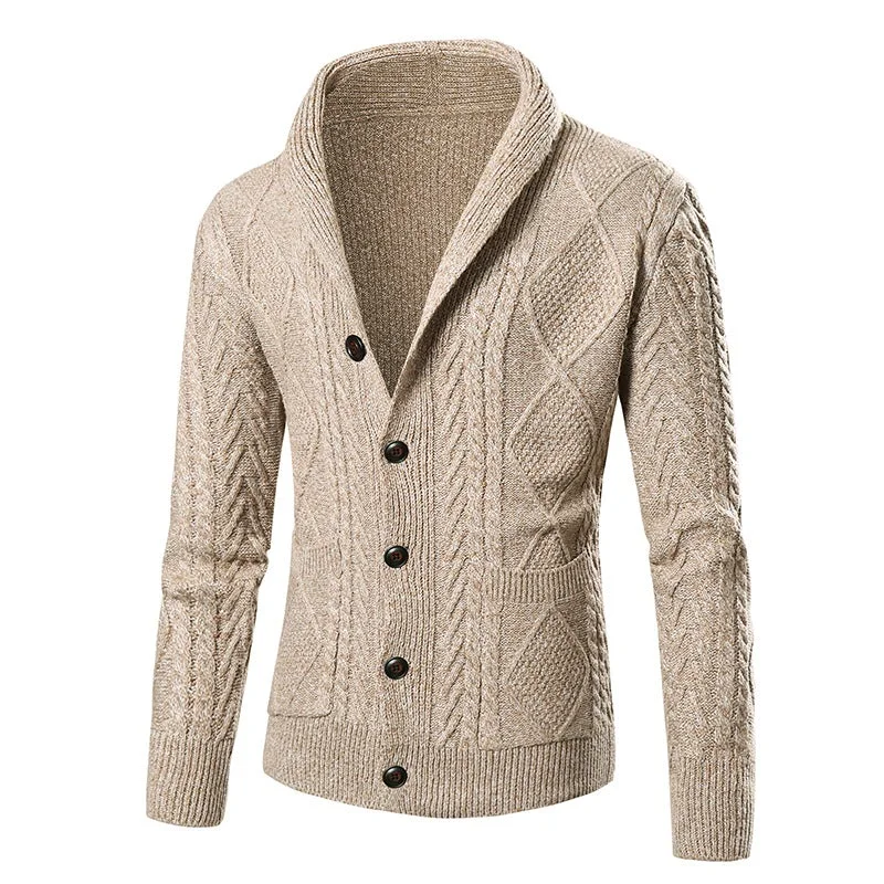 Men's Twisted Blossom Shirt Knitted Coat | IFYHOME
