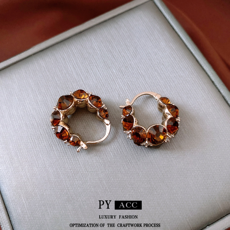 Vintage gold-plated round earrings exquisite and stylish earrings for women with a retro court style