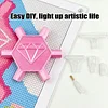 3D-gedruckter sechseckiger Diamant-Malstift mit 5 Ersatztipps Diamantmalerkunst-Drill Perlen-Punkt-Stift-Set f&uuml;r Erwachsene und Anf&auml;nger (Hellrosa)
