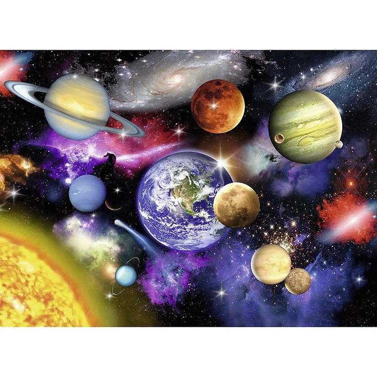 Novelty Planets Round Full Drill Diamond Painting 40X30CM(Canvas) gbfke