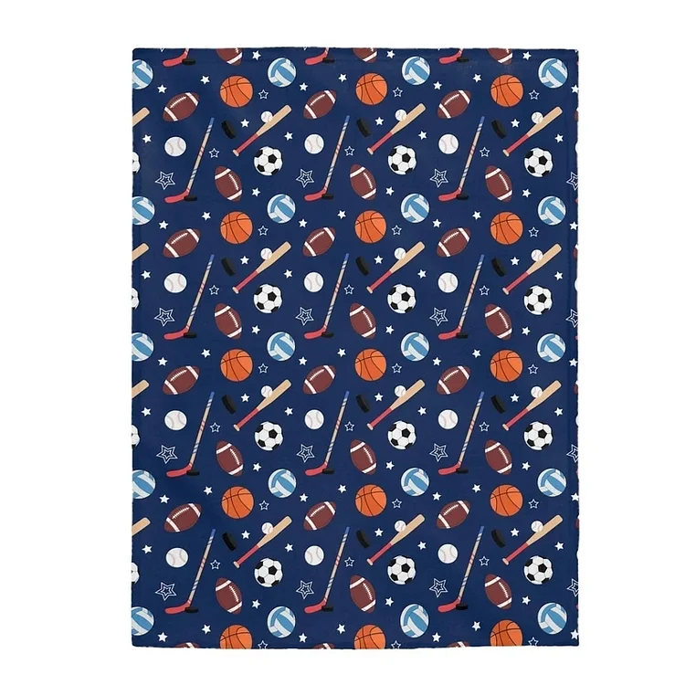 Sports Theme Plush Blanket, Name Blanket Cozy and Unique | DIM0493