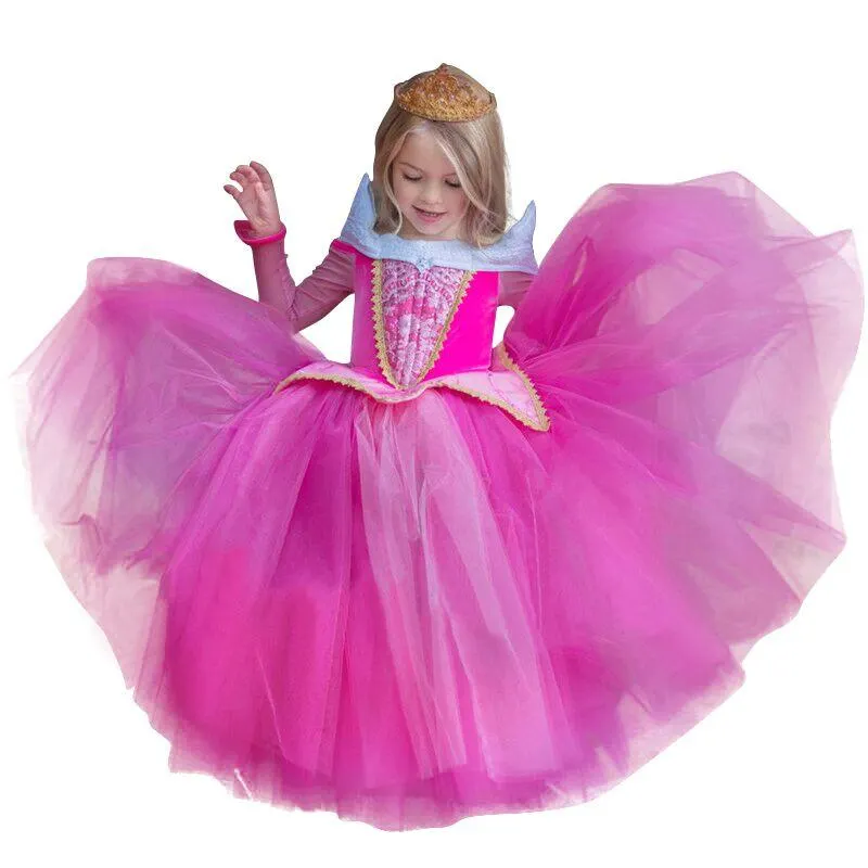 Dark Pink Butterfly Beauty Costume For Girls Princess Party Dress Fancy Girls Dress Kids Children's Clothing