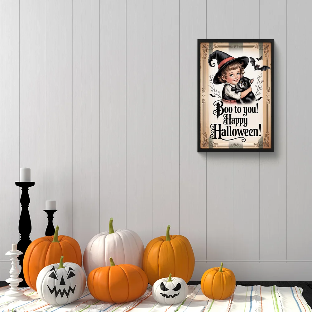Diamond Painting - Full Round Drill - Halloween Witch(Canvas|30*45cm)