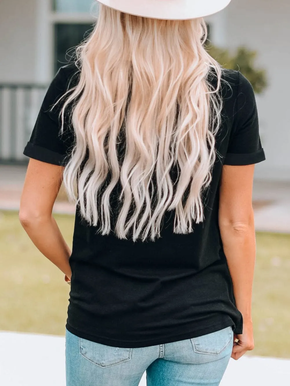 Wild West Letter Print Casual T-shirt