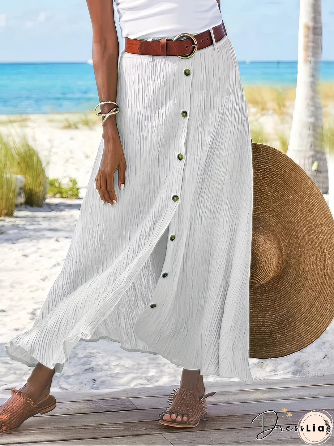 A-Line Cotton Blend Skirt