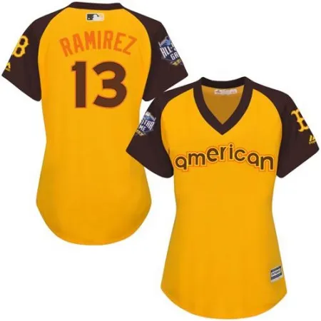 Red Sox #13 Hanley Ramirez Gold 2016 All-Star American League Women's Stitched MLB Jersey