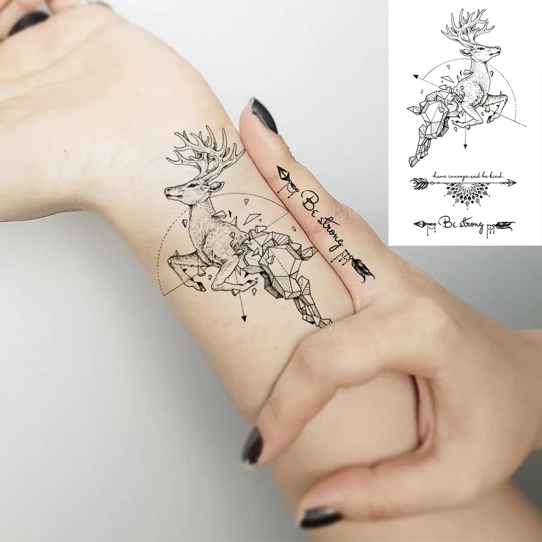 Black Little Flower Fashion Finger Temporary Tattoos For Women Adult Leaves Daisy Rose Fake Tattoo Letter Body Art Tatoos Decal