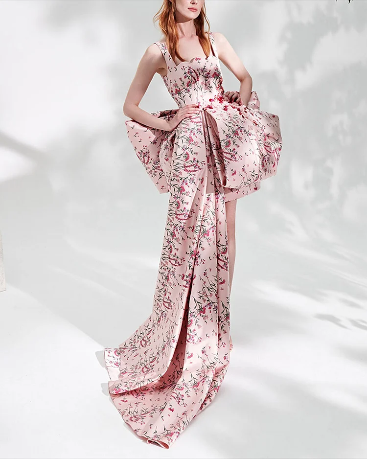 Women's Sleeveless Bow Print Dress
